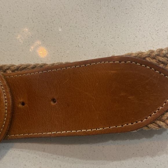 Banana Republic Jute Fabric & Leather Tip Belt Size 28 - Picture 13 of 13
